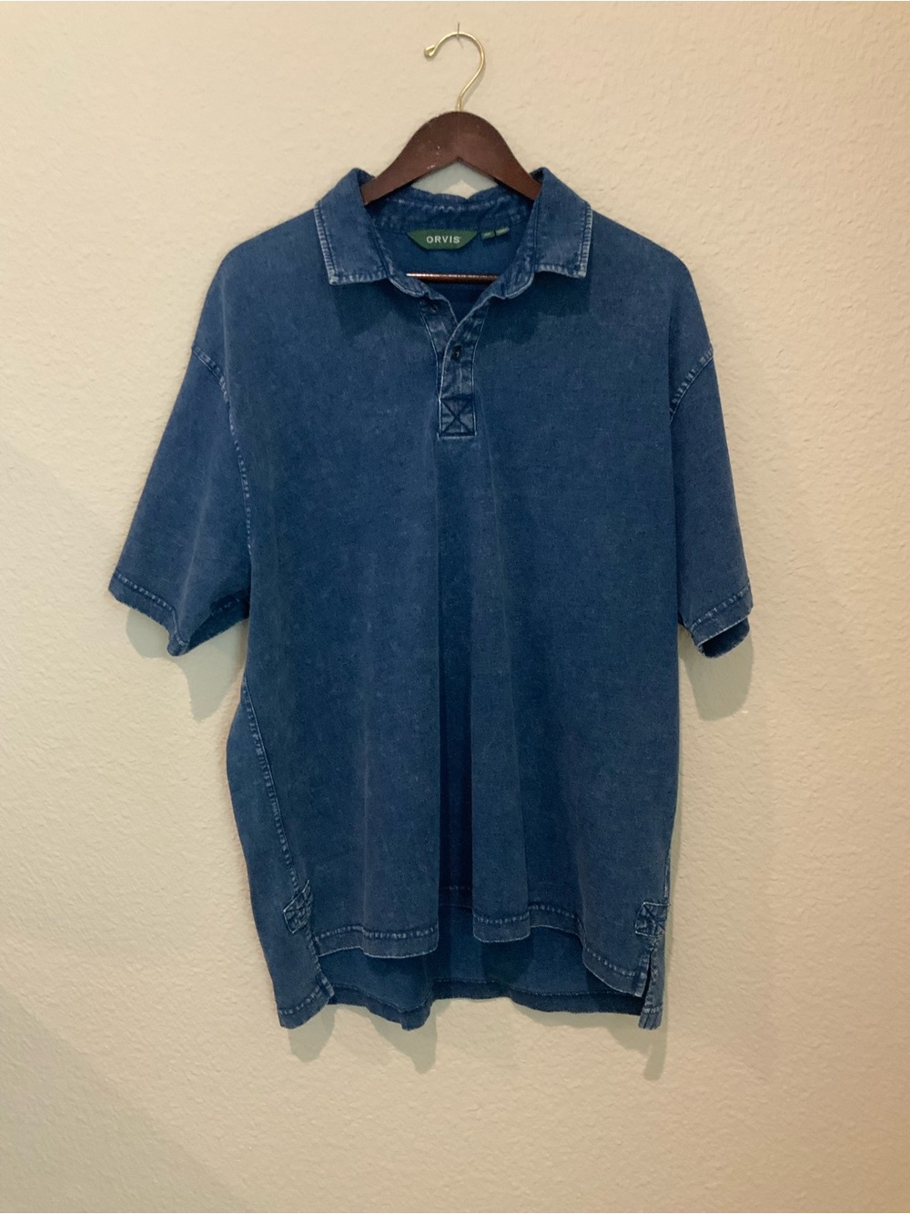 Men’s blue Orvis polo shirt